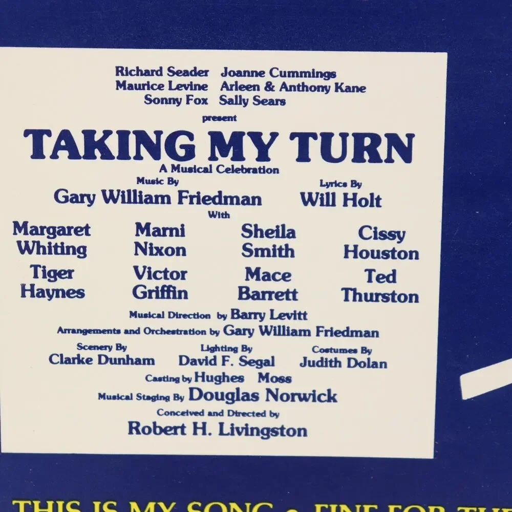 Taking My Turn for Piano Vocal Sheet Music Chords Lyrics Musical 8 Songs Book